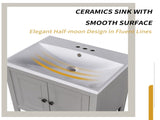 24" Grey Modern Sleek Bathroom Vanity Elegant Ceramic Sink with Solid Wood Frame Open Style N725P246473E