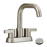 Bathroom Faucet 2 Handle 4 Inch Centerset Bathroom Sink Faucets 3 Hole with Pop Up Drain and Water 93519635