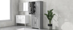 ZUN Bathroom Storage Cabinet with Doors and Drawer, Multiple Storage Space, Adjustable Shelf, Grey WF308204AAE