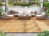 30-Pack Acacia Wood Interlocking Deck Tiles 12"x12" Quick Drainage for Patio Garden Poolside Natural 08436898