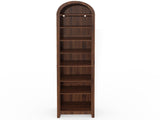 8-Tier Arched Dome Display Rack Particleboard Melamine-Faced Bookshelf 15.75*11.81*70in Walnut 72184045