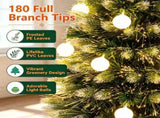 5 FT Pre-Lit Artificial Christmas Tree with 8 Lighting Modes, Frosted PE PVC Fir Tree, Warm LED & 58478620