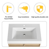 30" Freestanding Bathroom Vanity with White Resin Sink & 2 Soft-Close Cabinet Doors W999P239160