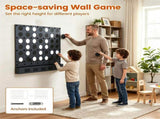 Black Large Wall-Mounted 4-to-Score Connect Four Game with Full Wall Mount Hardware, Fast Reset 51745029