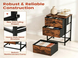 3-Layer Fabric Storage Cabinet, Vertical Narrow Dresser Tower with Smooth Metal Glide Drawers, 57004774