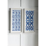 Set of 2 Blue and White Hanging Sculptures, Modern Wall Art Decor, 12.5" x 24.5" W2078130292
