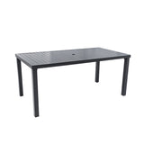Modern 35.5"x67" Rectangular Outdoor Patio Dining Table with Post-Leg Design, Rust-Free & W1886P272354