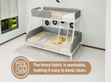 Sturdy Twin Over Full Metal Bunk Bed with Detachable Linen Storage Bags - Space-Saving Design for W1935P534743