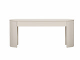 TREXM Entryway Table with Fluted Design, Modern Console Table with Storage, Oval Top and 2 Drawers N715P233435A