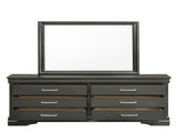 Modern 6 Drawer Dresser made with Wood in Gray 733569231058