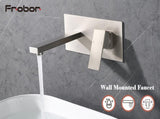 Wall Mount Faucet for Bathroom Sink or Bathtub, Single Handle2 Holes Brass Rough-in Valve Included, 70008016