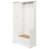 ON-TREND Stylish Design Hall Tree with Flip-Up Bench, Minimalist Hallway Shoe Cabinet with WF304223AAK