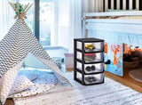 Plastic Storage Tower with 4 Cubby Shelves, Black, up to 60 lbs 58579388