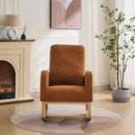 ZUN 27.2"W Rocking Chair for Nursery, Sherpa Glider Chair with High Back and Side Pocket, Rocking Accent W1852P171374