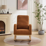 ZUN 27.2"W Rocking Chair for Nursery, Sherpa Glider Chair with High Back and Side Pocket, Rocking Accent W1852P171374