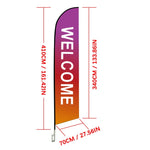 ZUN 2-Piece Advertising Flagpole Stand Open Feather Flags with Pole Kit, Advertising Flags for Business 22158274