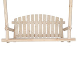 6.5ft Hardwood Patio Garden Outdoor Porch Swing with Stand, Rustic Loveseat Swing Chair for 2 88302644