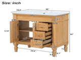30-Inch Modern Bathroom Vanity, Solid Wood Frame MDF, 2 Doors 3 Drawers, Soft-Close Design, N729P299368N