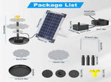 Solar Powered Water Fountain Pump with Battery Backup, 6W Solar Panel, IP68 Waterproof, Adjustable 67224188