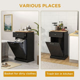 Kitchen Tilt Out Trash Bin Cabinet Free Standing Recycling Cabinet Trash Can Holder With Drawer, 72686953