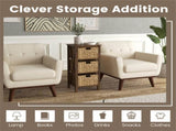 31.5" Tall Bedside Table with Storage Baskets, Multi-Functional End Table Supports 430 LBS Weight 93454222