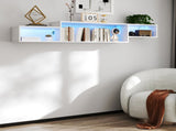 65.35in Wall Mounted Floating TV Stand with 20 Color LEDs and Charging Station W331P242457