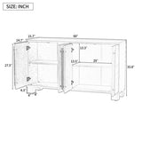 TREXM Wood Traditional Style Sideboard with Adjustable Shelves and Gold Handles for Kitchen, Dining N715P232696N