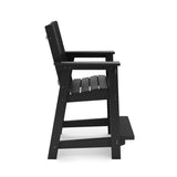 ZUN Black Modern Counter Chair – Sleek HDPE Poly Lumber for Dining, Patio, and Garden Comfort B195P198783