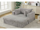 47.7'' Oversized Corduroy Chaise Longue with Ottoman, Deep Seat Reclining Chair Sofa, W1628P206065