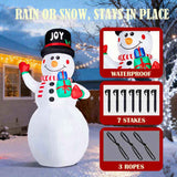 12FT Tall Lighted Christmas Inflatable Decoration, Inflatable Giant Snowman Holding Gift Boxes, 32797863