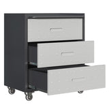 Heavy-Duty Metal Storage Cabinet with Wheels - 3 Drawer Tool Cabinet for Garage, Office, and Home T2398P222835