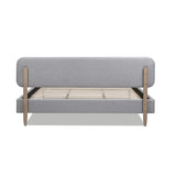 Diego Low Upholstered Platform Bed, King, Light Grey Polyester B2719P238662