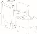 PU Leather Barrel Chair with Ottoman B343P317240