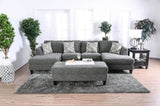 Contemporary Style Ottoman Gray Color Chenille 1pc Ottomans Living Room Furniture Plush Seat B011P305632
