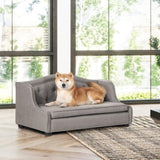 Robin 35" Tufted Wingback Pet Sofa Bed, Medium, Uptown Gray Stain Resistant High Performance B2719P238248