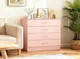 25.98"*12.99"*30.42" 4-Drawer Cabinet Faux Rose Gold Handles Pink 52552978