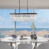 Chandeliers,Rectangular Crystal Chandelier Adjustable,E12 Modern Industrial Crystal Lights,Farmhouse W1340P189538