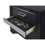 Black 2-drawer Nightstand with Hidden Jewelry Tray B062P145652