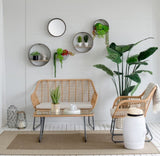 Farmhouse Round Metal Wall Planter, 5 Piece W2078P156359