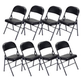 4pcs Elegant Foldable Iron & PVC Chairs for Convention & Exhibition Black 33457557