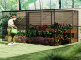 Black 106.56.5 ft Garden Crop Cage with Wind-Proof Metal Frame, Zippered Doors Plant Protection 19175982