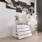 ZUN Extended Desktop 10 Drawers Chest of Drawer without Handle White Color Vanity W2139134918