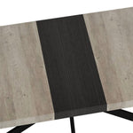 ZUN 55.11'' -70.86"Retro Rectangular Stretch Dining Table, Grey Carole Top With Black Embossed Center W757P147832