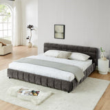 King Size Upholstered Bed ,comfortable upholstered bed frame, Chenille fabric, with headboard and W487P235314