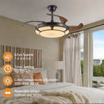 ZUN Modern Minimalist Invisible Ceiling Fan Light - Retractable Fan With LED Fixtures - For Living Room, W1340P184907