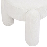 Hugo 49" Oval Fully Upholstered Bench, Milk Cream White Boucle B2719P238467