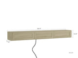 Floating TV Stand, Wall Mounted TV Shelf with Led Lights & Power Outlet,High Gloss TV Cabinet for W1321P391272