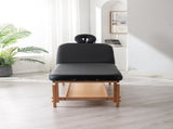 HENGMIGN Stationary Massage Table Treatment Clincal Beauty Bed /PU Spa Bed,Black W21236007