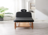 HENGMIGN Stationary Massage Table Treatment Clincal Beauty Bed /PU Spa Bed,Black W21236007