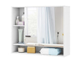 2 in 1 Mirrored Bathroom Wall Cabinet, Space-Saving Medicine Cabinet with Hidden Storage & Shelves 95620396